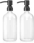 AmazerBath Soap Dispenser, 2 Pack Glass Soap Dispenser by AmazerBath