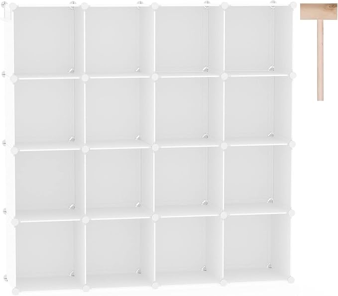 C&AHOME Cube Storage Organizer, 16-Cube Shelves Units, Plastic Storage Cubes by CAHOME