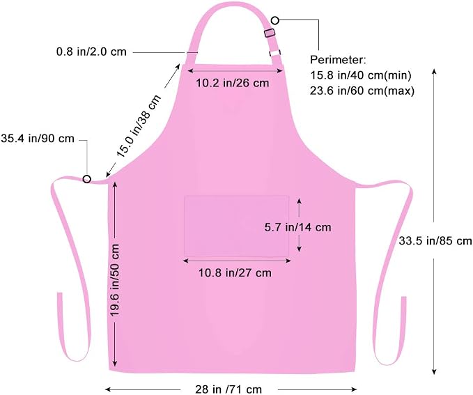 Jubatus 2 Pack Bib Aprons with 2 Pockets Cooking Chef Kitchen Apron - Image 7