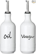 Farmhouse Ceramic Oil and Vinegar Dispenser Bottle Set, 15 oz by HOME