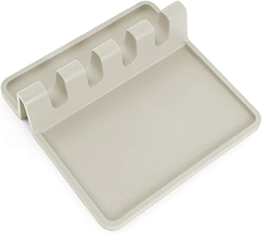 Zulay Kitchen Silicone Utensil Rest with Drip Pad for Multiple Utensils - BPA-Free, Heat-Resistant Spoon Rest & Spoon Holder for Stove Top - Kitchen Utensil Holder for Ladles & Tongs - Gardenia
