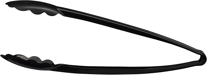 Plasticpro 12'' Serving Tongs Heavy Duty Reusable Kitchen and BBQ Black Serving - Image 6