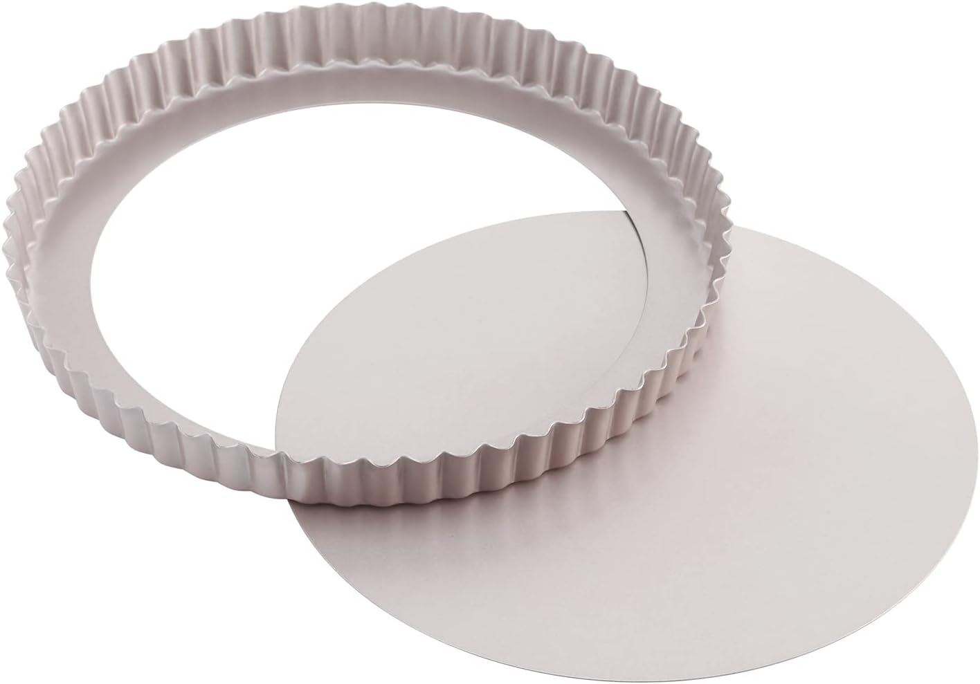 CHEFMADE 9.5-Inch Round Tart Pan with Removable Loose Bottom, Non-Stick Carbon Steel Quiche Pan for Oven Baking (Champagne Gold)