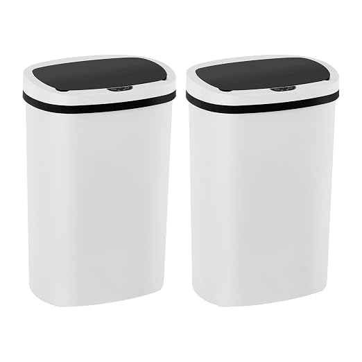 PayLessHere | 13 Gallon Plastic Trash Can | White | Automatic Touchless Lid by PayLessHere