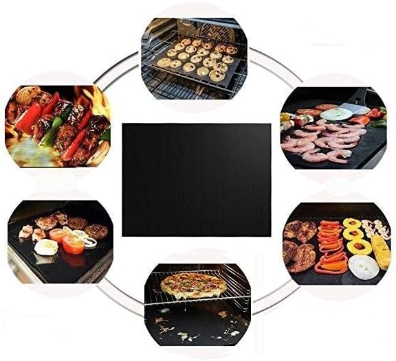 Large Oven Liners，5 PACK Heavy Duty Teflon Oven Liners,BBQ Grill Mats for Bottom of Oven for Gas, Electric and Fan Assisted Ovens，Baking Mat, Oven Protector Sheets，Reusable