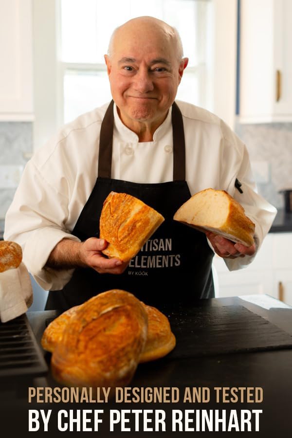 KooK Dutch Oven with Lid, Dual Handles, Enameled Cast Iron, includes Lid Lever, Great for Baking Bread, Cooking and Roasting, Dishwasher Safe, 3.4 Qt, Ivory