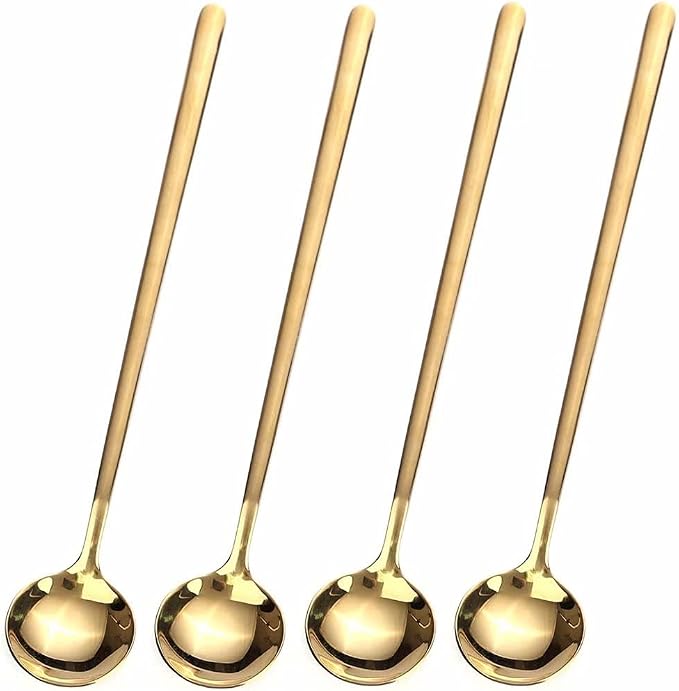 4 PCS 6.7 Inches Coffee/ Tea Spoons Long Handle, Ice Tea, Espresso Stainless by GENRICE