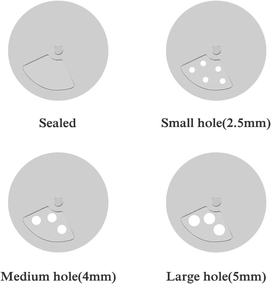 Accmor 2pcs Salt and Pepper Shakers,Stainless Steel Shaker for Salt Powder Sugar Cinnamon Pepper, Spice Dispenser with Adjustable Pour Holes,Black