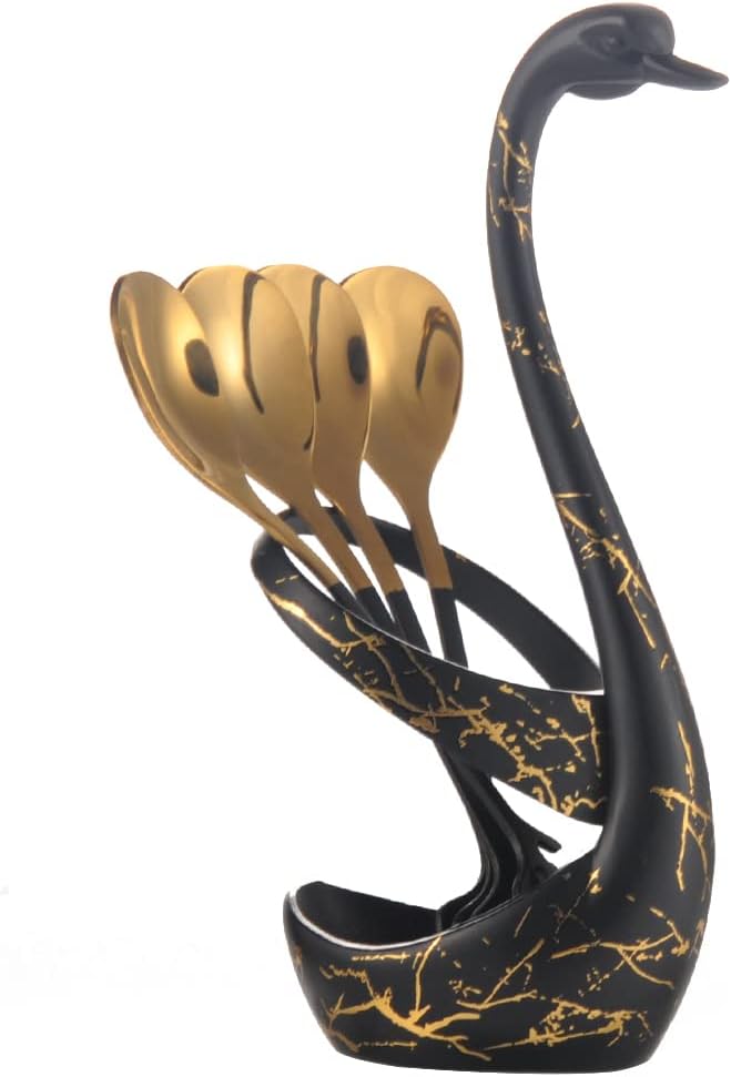 AnSaw Small Coffee Spoon Holder Set, 4.7" Mini Leaf Dessert Spoon, Stainless - Image 7