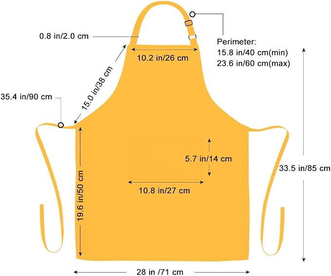 Jubatus 2 Pack Bib Aprons with 2 Pockets Cooking Chef Kitchen Apron - Image 7