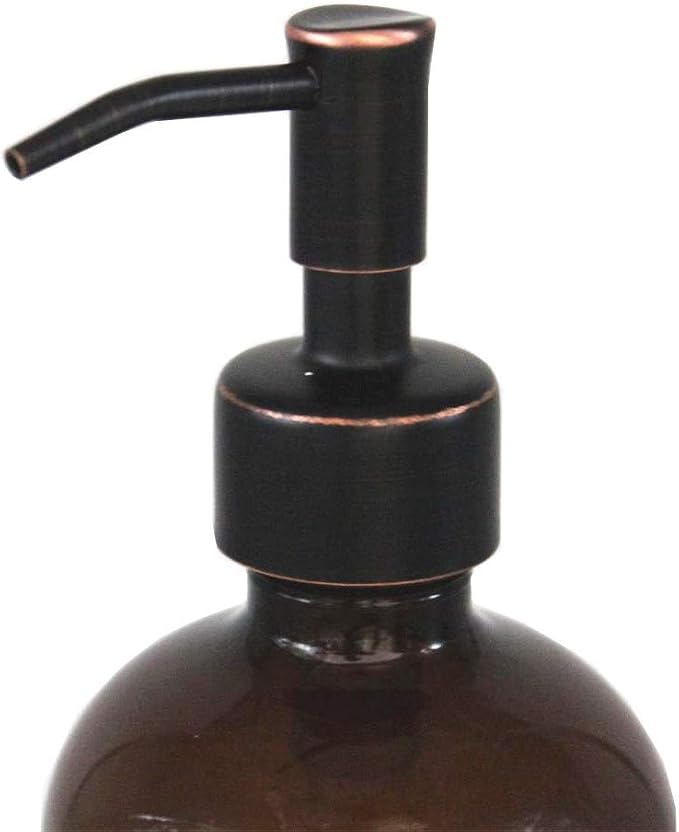 2 Pack Thick Amber Glass Pint Jar Soap Dispenser - Image 2