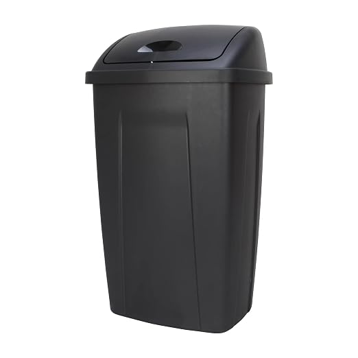 13-Gallon Black Plastic Kitchen Trash Can - Image 5