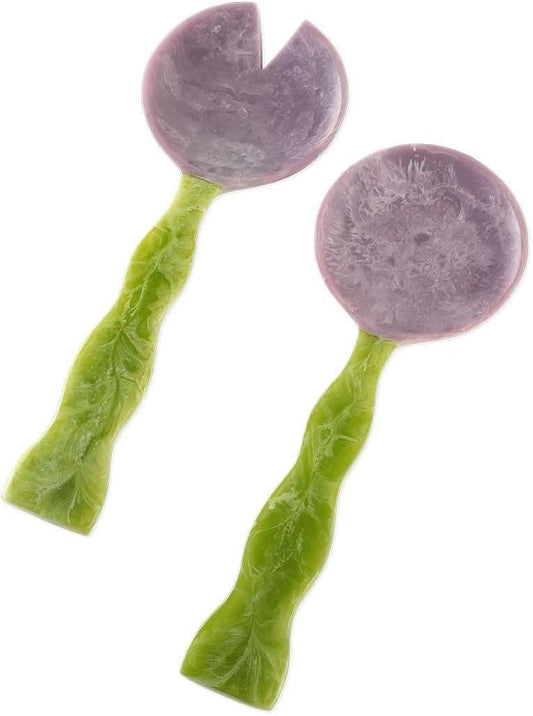 Folkulture Salad Servers or Salad Tongs | Set of 2 (12") Serving Spoons in Kitchen Essentials or Kitchen Utensils Set | Resin Salad Tongs for Serving | Salad Hands or Serving Utensils for Home