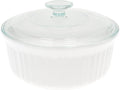 CorningWare FS5 1.5qt/1.4L Round French White Casserole Dish & G-5C 1.5qt by CorningWare