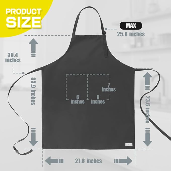 ROTANET Extra Large Apron for Men Adjustable Bib Aprons - Image 2