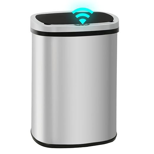 PayLessHere | 13 Gallon Stainless Steel Trash Can | Steel | Automatic Touchless by PayLessHere