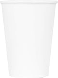 Karat 12oz Premium White Paper Hot Coffee Cups Diameter 3.54", Disposable, Leak-Resistant Double Poly-Lined, Ideal for Restaurants - Pack of 1000