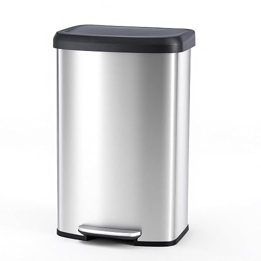 21 Gallon Kitchen Trash Can, Stainless Steel Garbage Can by Unknown