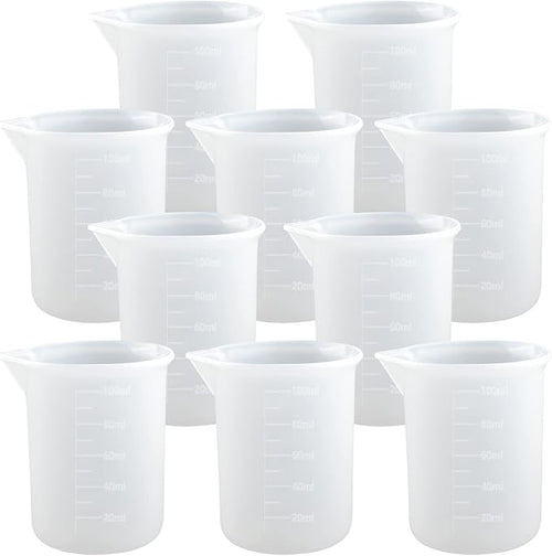 10 PCS 100ml Silicone Measuring Cups by Moukiween