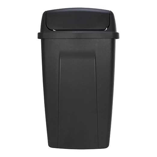 13-Gallon Black Plastic Kitchen Trash Can - Image 6