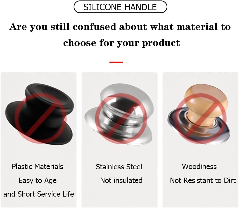 JoyTube Universal Pot Pan Lids Replacement Knob, Silicone Heat Resistant Pan Cover Holding Handles BPA Free Dishwasher Safe Fits Skillets and Kitchen Cookware (Pack of Two-Purple)