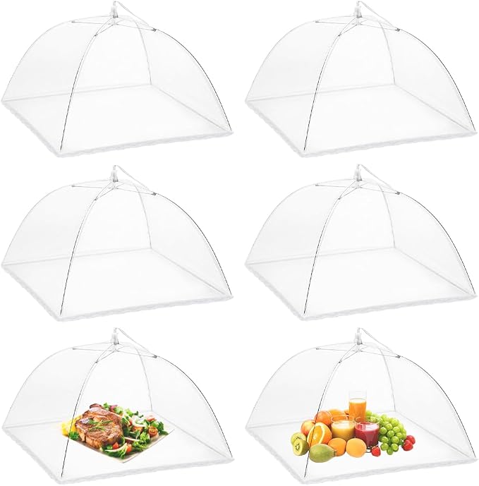 Onarway 6 Pack Food Covers 17 Inch Pop-Up Encrypted Mesh Plate Serving Tents by Onarway