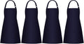 Jubatus 4 Pack Bib Aprons with 2 Pockets Cooking Chef Kitchen Apron by Jubatus