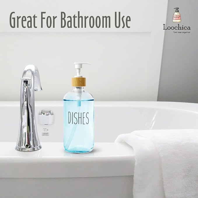 LOOCHICA Dish Clear Glass Soap Dispenser - Image 8