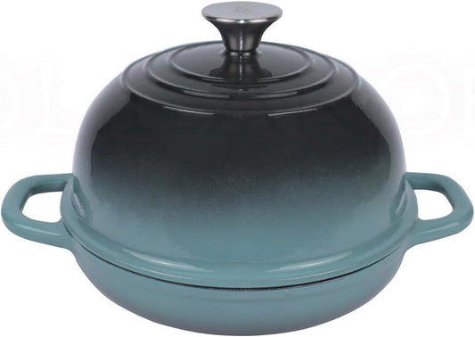 Dutch Oven for Bread Baking, Enameled Cast Iron Dutch Oven Pot with Lid, Bread Oven for Sourdough Bread Baking, Cast Iron Bread Pan, 5 qt Cyan