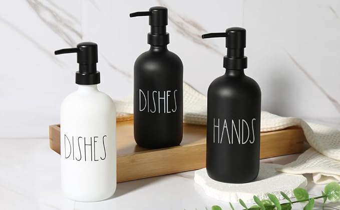 VIMERPA Hand and Dish Soap Dispenser Set, Matte Black Hands Dishes Soap - Image 8