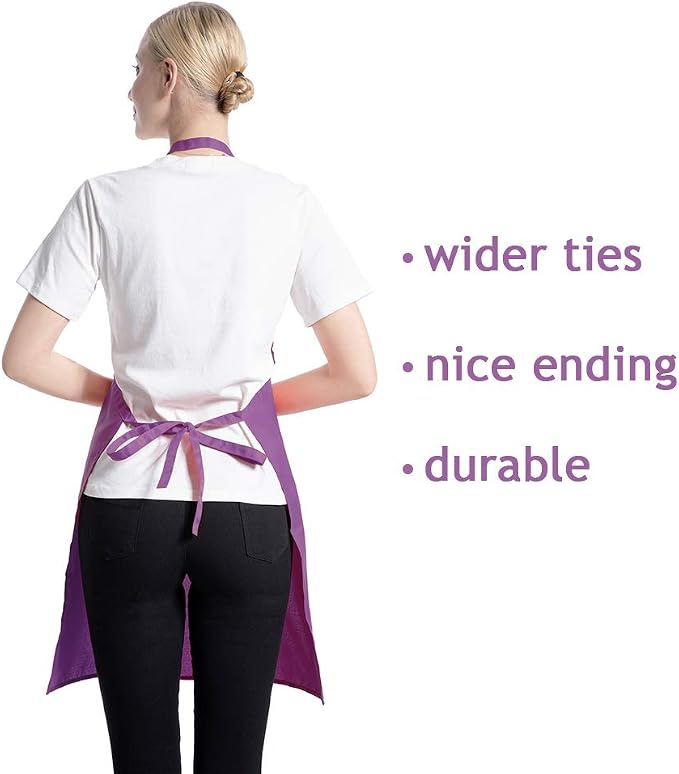 Total 12 PCS Plain Color Bib Apron Adult - Image 3