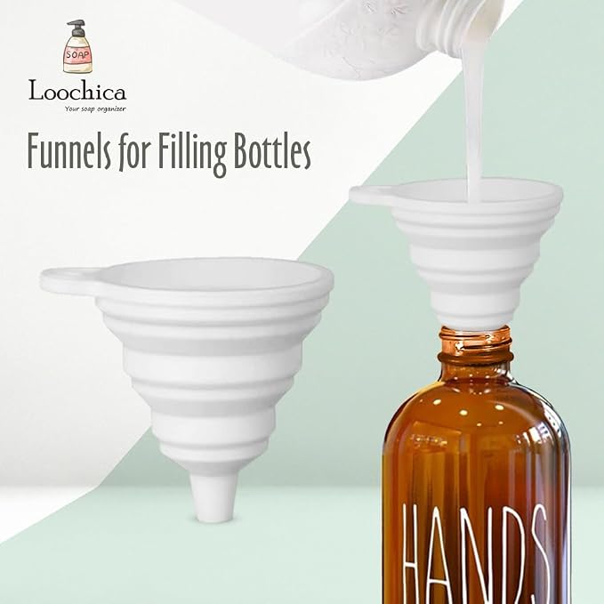 LOOCHICA Amber Glass Soap Dispenser Set - Image 5
