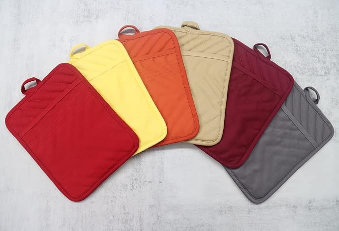 Oven Pot Holder with Pocket Cotton Heat Resistant Coaster Potholder Kitchen Hot - Image 7