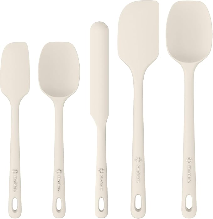 ChefAide 5 Pieces Silicone Spatula Set, Food Grade Rubber Spatula, Upgrade by ChefAide