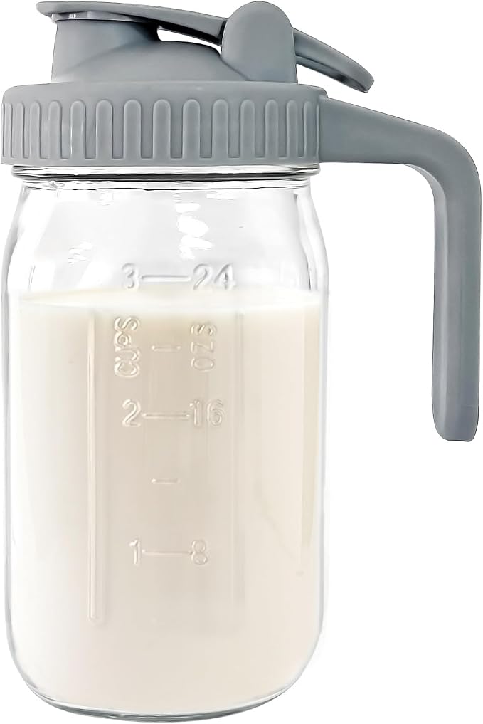 JunVpic Breast Milk Pitcher - 32 oz Glass Mason Jar by Junvpic