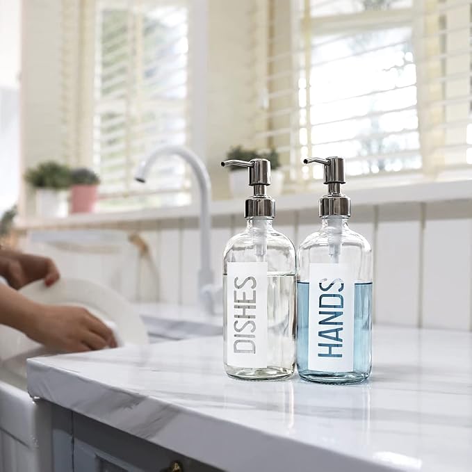 JASAI 2Pack 18OZ Glass Soap Dispenser - Image 5