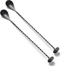BRIOUT 2 Pcs Bar Spoon, 12 Inches Long Handle Drink Stirrer, Stainless Steel by Briout