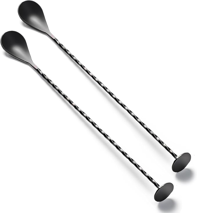 BRIOUT 2 Pcs Bar Spoon, 12 Inches Long Handle Drink Stirrer, Stainless Steel by Briout