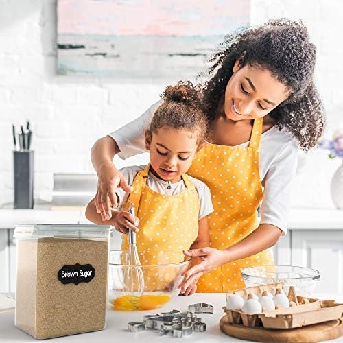 Simply Gourmet Airtight Flour and Sugar Containers with Lids – 3 Piece Kitchen Pantry Organization Set, BPA-Free Clear Plastic, Stackable Canisters for Baking Ingredients, Rice, Snacks, Cereal