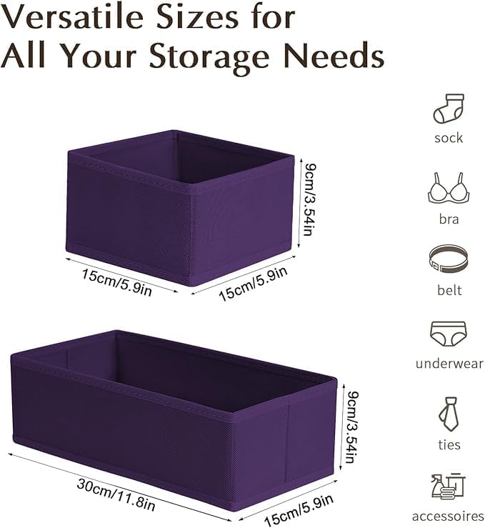 DIMJ Drawer Organizers Clothes, Fabric Closet Organizers and Storage, Shallow - Image 2