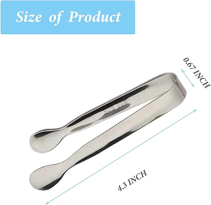 12PCS Ice Tongs Mini Sugar Tongs 4.25Inch Stainless Steel Small Serving Tong - Image 3