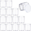 15 Pack 6oz Clear Plastic Jars Wide-mouth Storage Containers, Refillable Empty by Panxxsen
