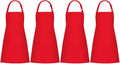 Jubatus 4 Pack Bib Aprons with 2 Pockets Cooking Chef Kitchen Apron by Jubatus