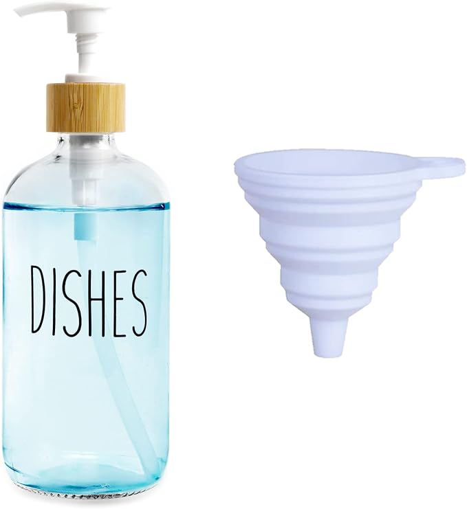 LOOCHICA Dish Clear Glass Soap Dispenser by Loochica