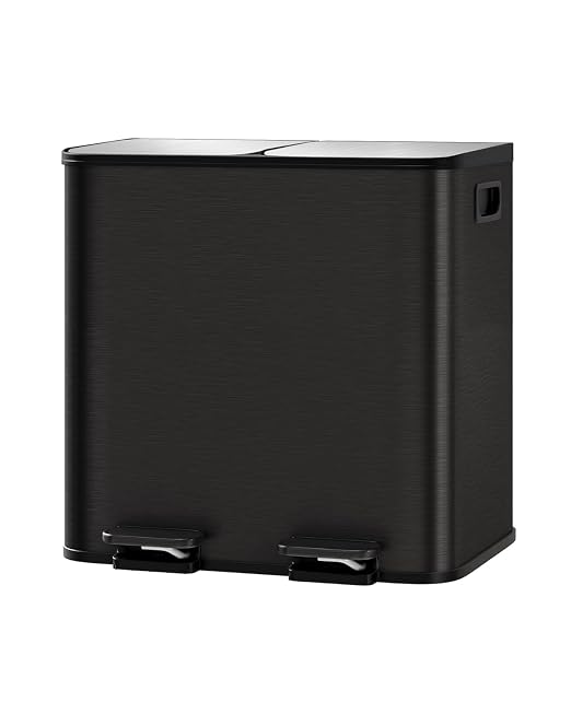 GarveeHome 2 x 4 gal Stainless Steel Double Trash Can by GarveeHome