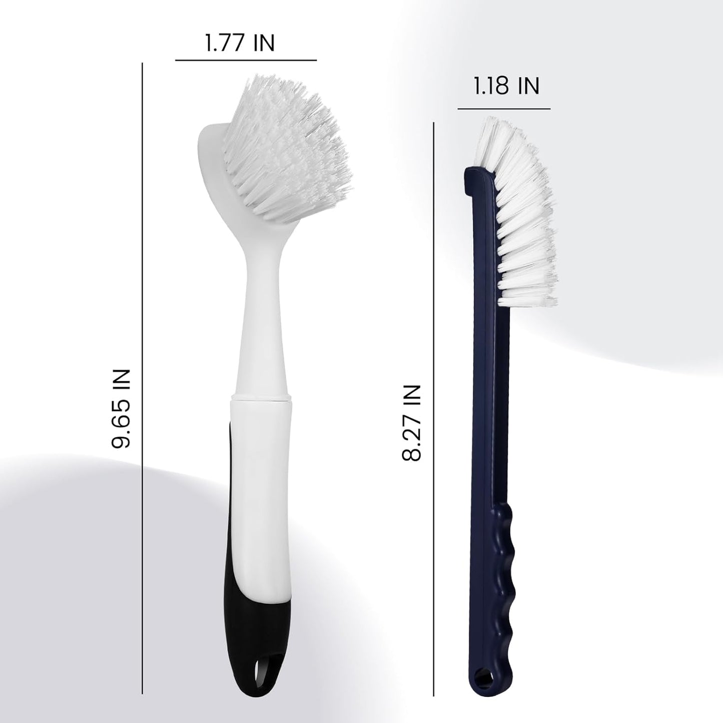 Dish Brush with Handle, 2 Pack Dish Scrub Brush with Built-in Scraper and 2 Pack Grout Brush, Kitchen Brushes for Dishes,Pots, Pans and Sinks