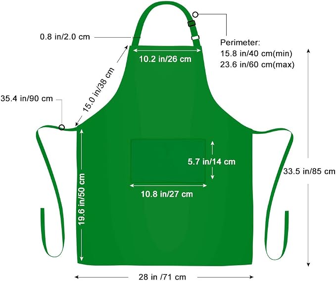 Jubatus 2 Pack Bib Aprons with 2 Pockets Cooking Chef Kitchen Apron - Image 7