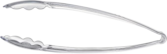 Plasticpro 12'' Serving Tongs Heavy Duty Reusable Kitchen and BBQ Clear Serving - Image 6