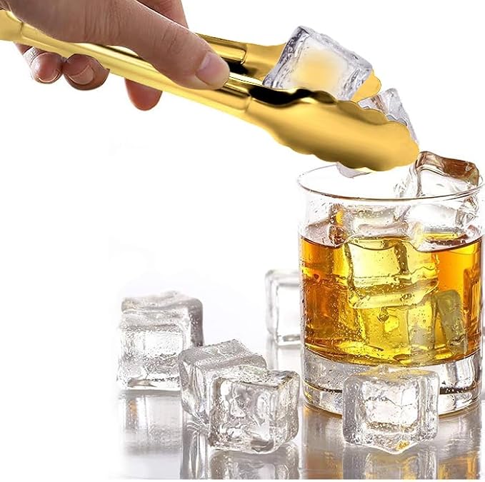 4 Pack Gold Serving Tongs XEVOM Buffet Tongs Serving Utensils Salad Tongs - Image 4