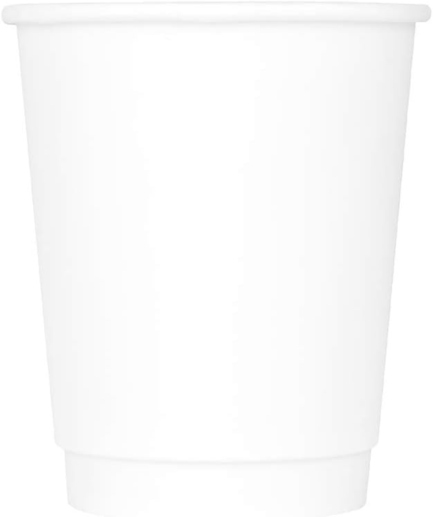 Karat 8 oz Double-Wall Insulated Coffee Cup [500 Count] White Disposable Paper Hot Cup - Rolled Rim for Hot Beverages, 80mm (C-KIC508W)